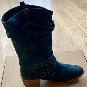 Joe's Jeans Studded Mid-Calf Leather Blue Boots